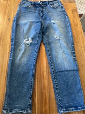 Distressed Blue Denim Jeans - Flying Monkey